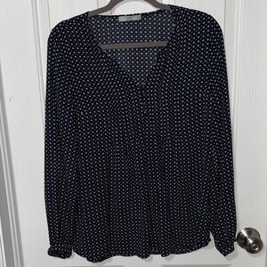 Dalia Navy Blue Polka Dot Women's Top